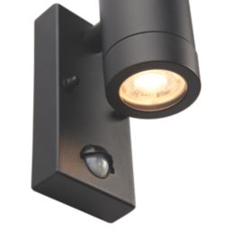 Saxby Odyssey Outdoor Twin Wall Light With PIR Sensor Satin Black
