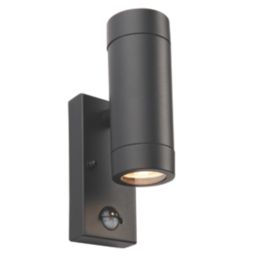 Saxby Odyssey Outdoor Twin Wall Light With PIR Sensor Satin Black