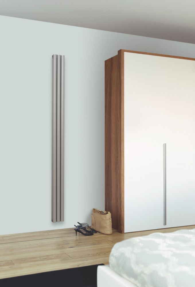 Radiant Radiator 2000mm x 145mm Matt Chrome 2015BTU - Screwfix