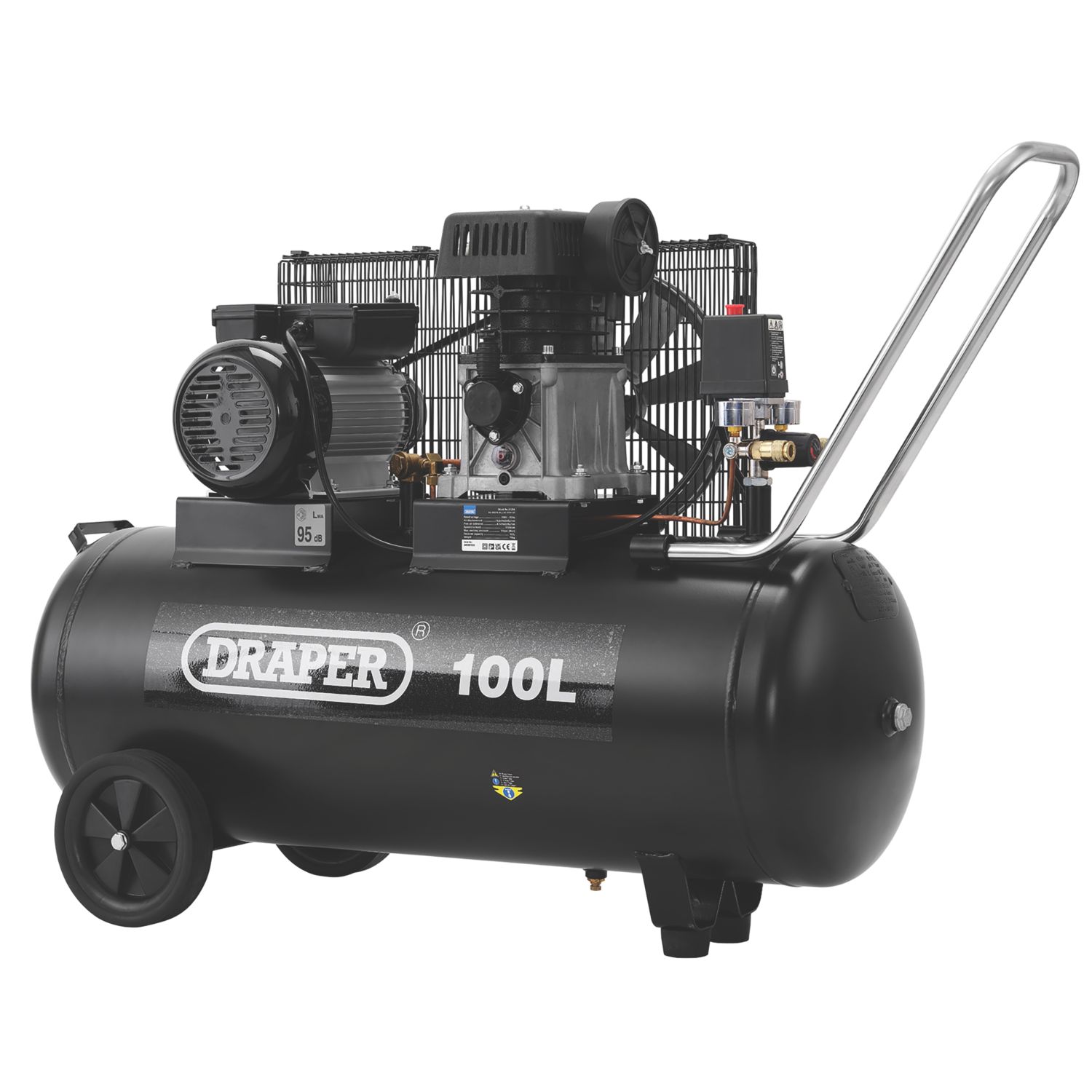 Draper 31254 100Ltr Brushless Electric Belt-Driven Air Compressor 230V (426CN)