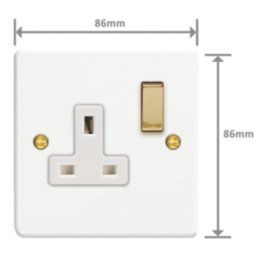 Varilight  13A 1-Gang 2-Pole Switched Socket Chalk White  with White Inserts