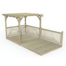 Forest Ultima 16' x 8' (Nominal) Flat Pergola & Decking Kit with 3 x Balustrades (2 Posts)