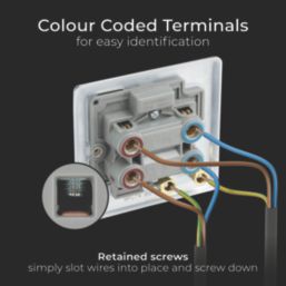 British General Nexus Metal 45A 1-Gang DP Cooker Switch Polished Chrome with LED