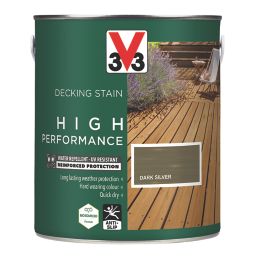 V33 High Performance 2.5Ltr Dark Silver Anti Slip Decking Stain