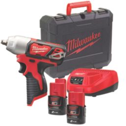 Milwaukee M12 BIW38-202C 12V 2 x 2.0Ah Li-Ion RedLithium  Cordless Sub Compact Impact Wrench