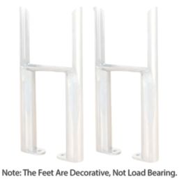 Reina 300mm White 4 Column Radiator Feet 2 Pack