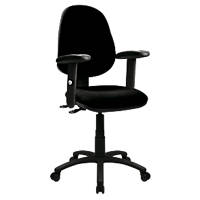 Nautilus Designs Java 200 Medium Back Task/Operator Chair Height Adjustable Arms Black