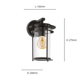Eglo Valdeo Outdoor Wall Light Black