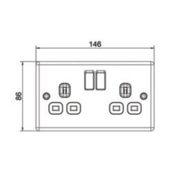 LAP  13A 2-Gang SP Switched Socket Matt Black  with Black Inserts