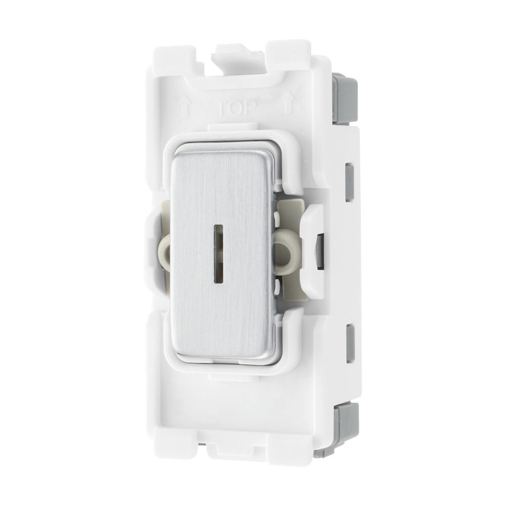 British General Nexus Metal Grid 20A Grid DP Key Switch Brushed Steel