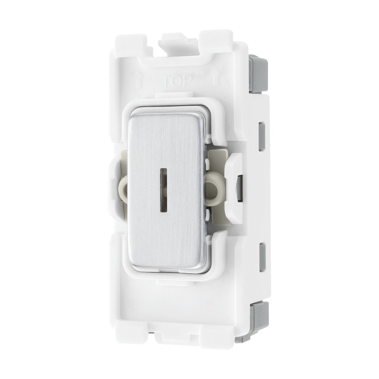 British General Nexus Metal Grid 20A Grid DP Key Switch Brushed Steel (426RF)