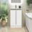 Newland  Double Door Floor Standing Vanity Unit with Basin Gloss White 500mm x 450mm x 840mm