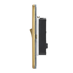 Contactum Lyric 10AX 1-Gang Inter. Switch Brushed Brass with White Inserts