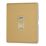 Contactum Lyric 10AX 1-Gang Intermediate Switch Brushed Brass with White Inserts