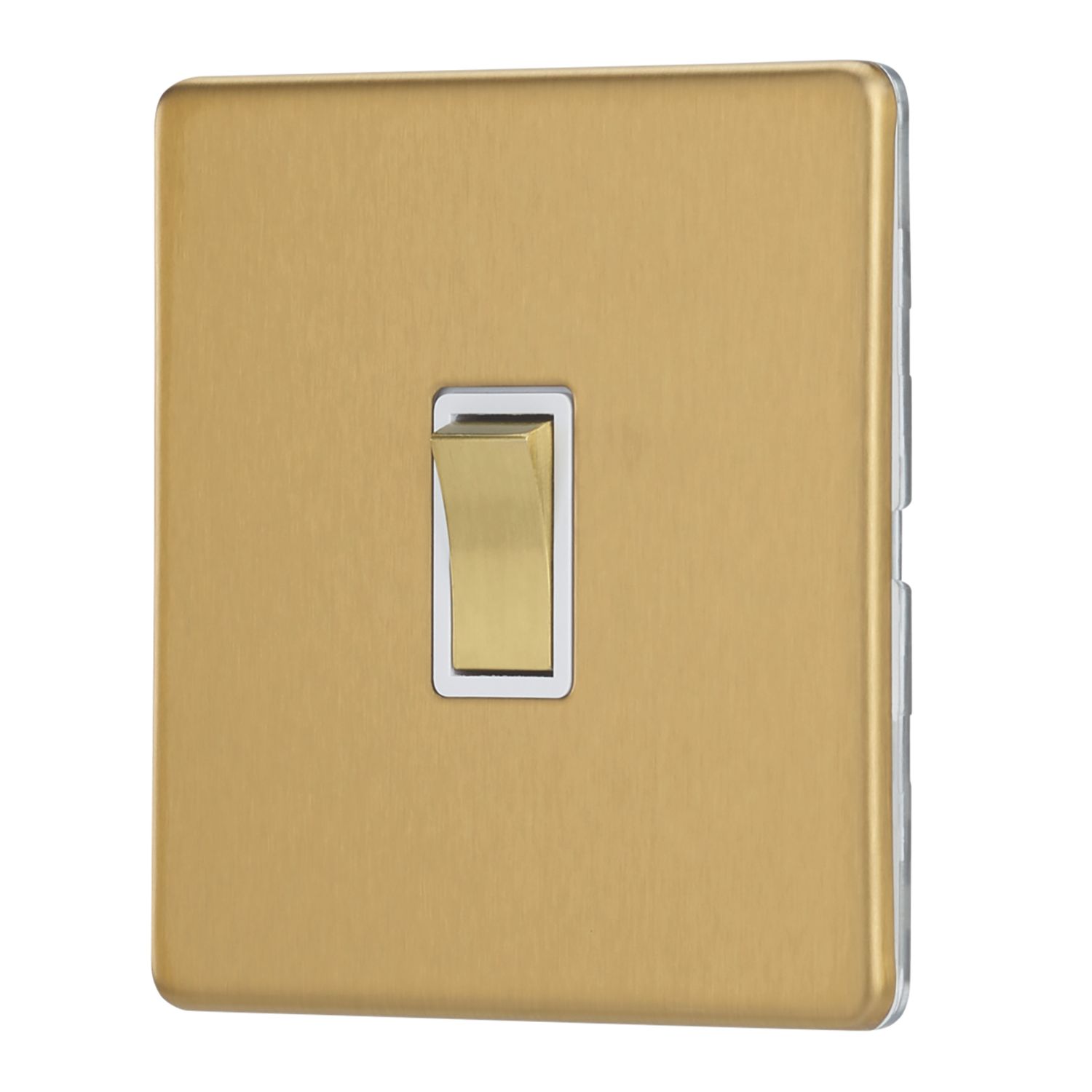 Contactum Lyric 10AX 1-Gang Intermediate Switch Brushed Brass with White Inserts (426RP)