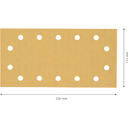 Bosch Expert C470 180 Grit 14-Hole Punched Multi-Material Sanding Sheets 230mm x 115mm 50 Pack