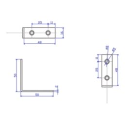 Essentials Corner Brackets Silver 50mm x 50mm x 16mm 4 Pack