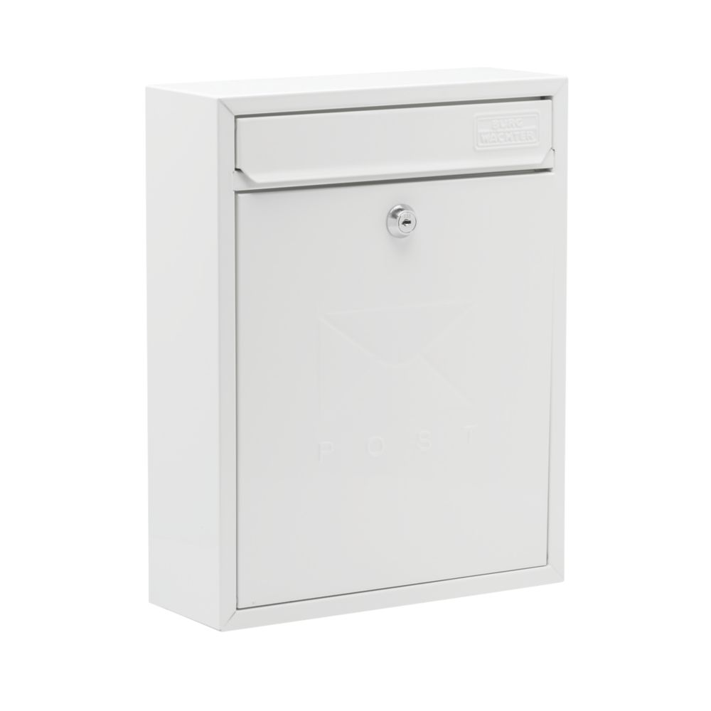 Burg-wachter Compact Post Box White Powder-coated 