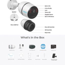 Reolink 2K Go Pro+64GB Solar-Powered White Wireless 1440p Indoor & Outdoor Bullet 4G Smart Security Camera