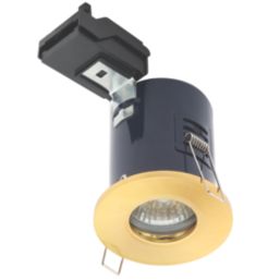 Electralite Yate Fixed  Fire Rated Downlights Brass 10 Pack