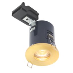 Electralite Yate Fixed  Fire Rated Downlights Brass 10 Pack