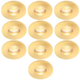 Electralite Yate Fixed  Fire Rated Downlights Brass 10 Pack