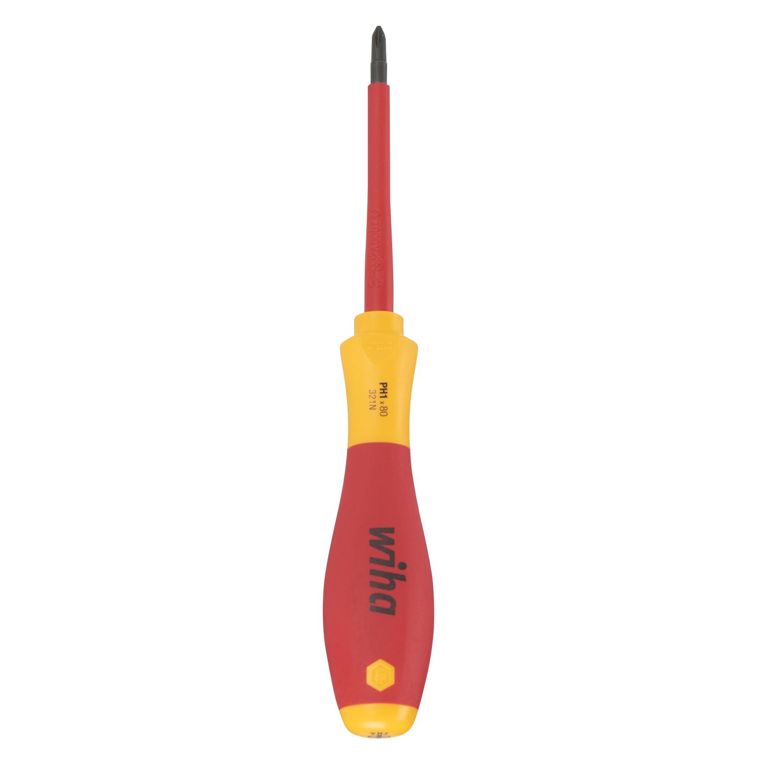 Wiha SoftFinish VDE Screwdriver Phillips PH1 x 80mm (4273X)