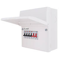 British General Fortress 6-Module 4-Way Populated  Main Switch Consumer Unit