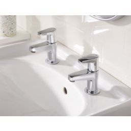 Bristan Quest Chrome 110mm Cloakroom Lever 2 Tap Holes Basin Pillar Tap
