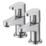 Bristan Quest Chrome 110mm Cloakroom Lever 2 Tap Holes Basin Pillar Tap