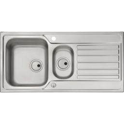 Abode Connekt 1.5 Bowl  Brushed Stainless Steel Sink 1000mm x 500mm