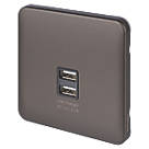 Schneider Electric Lisse Deco 3.1A 2-Outlet Type A USB Socket Mocha Bronze with Black Inserts