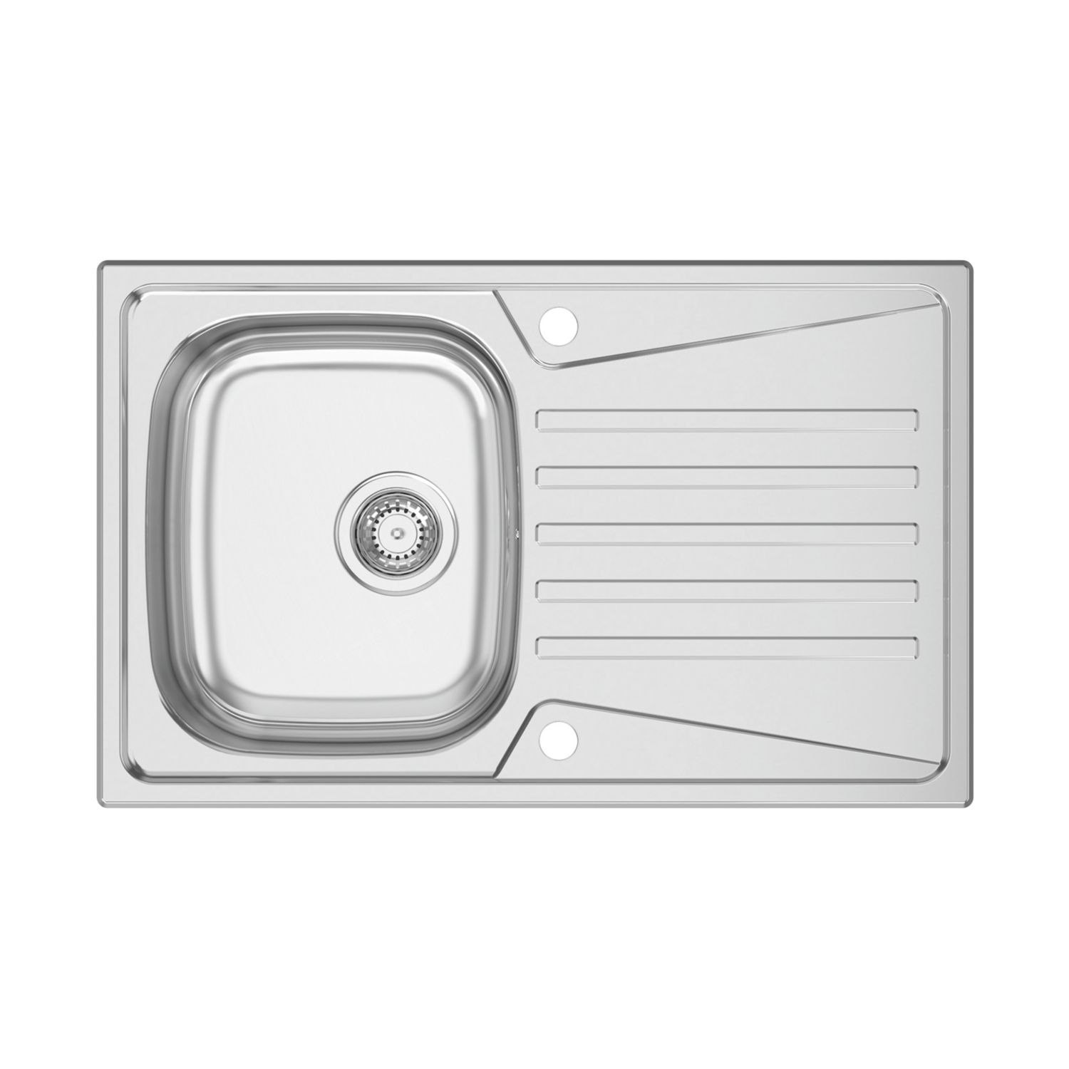 Clearwater TRION 1 Bowl Stainless Steel Single Drainer Reversible Kitchen Sink Polished/Satin 800mm x 500mm (427FJ)