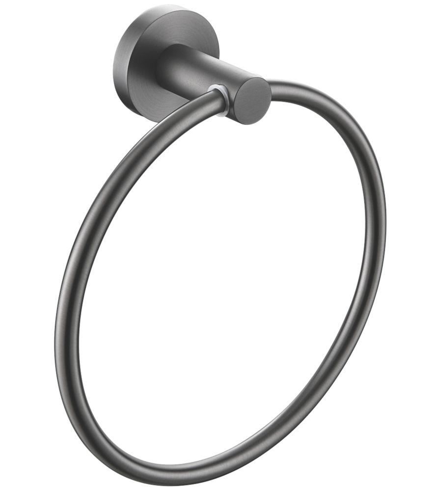 Bristan Round Towel Ring Gun Metal Grey Screwfix