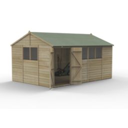 Forest Beckwood 14' 6" x 10' (Nominal) Reverse Apex Shiplap Timber Shed with Assembly