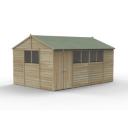 Forest Beckwood 14' 6" x 10' (Nominal) Reverse Apex Shiplap Timber Shed with Assembly