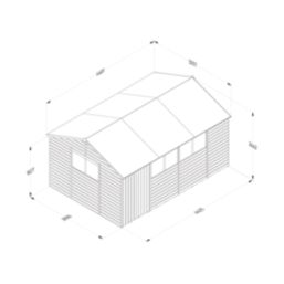 Forest Beckwood 14' 6" x 10' (Nominal) Reverse Apex Shiplap Timber Shed with Assembly