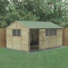 Forest Beckwood 14' 6" x 10' (Nominal) Reverse Apex Shiplap Timber Shed with Assembly