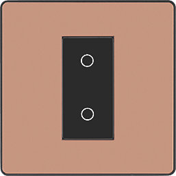 British General Evolve 1-Gang 2-Way LED Single Master Trailing Edge Touch Dimmer Switch  Copper with Black Inserts