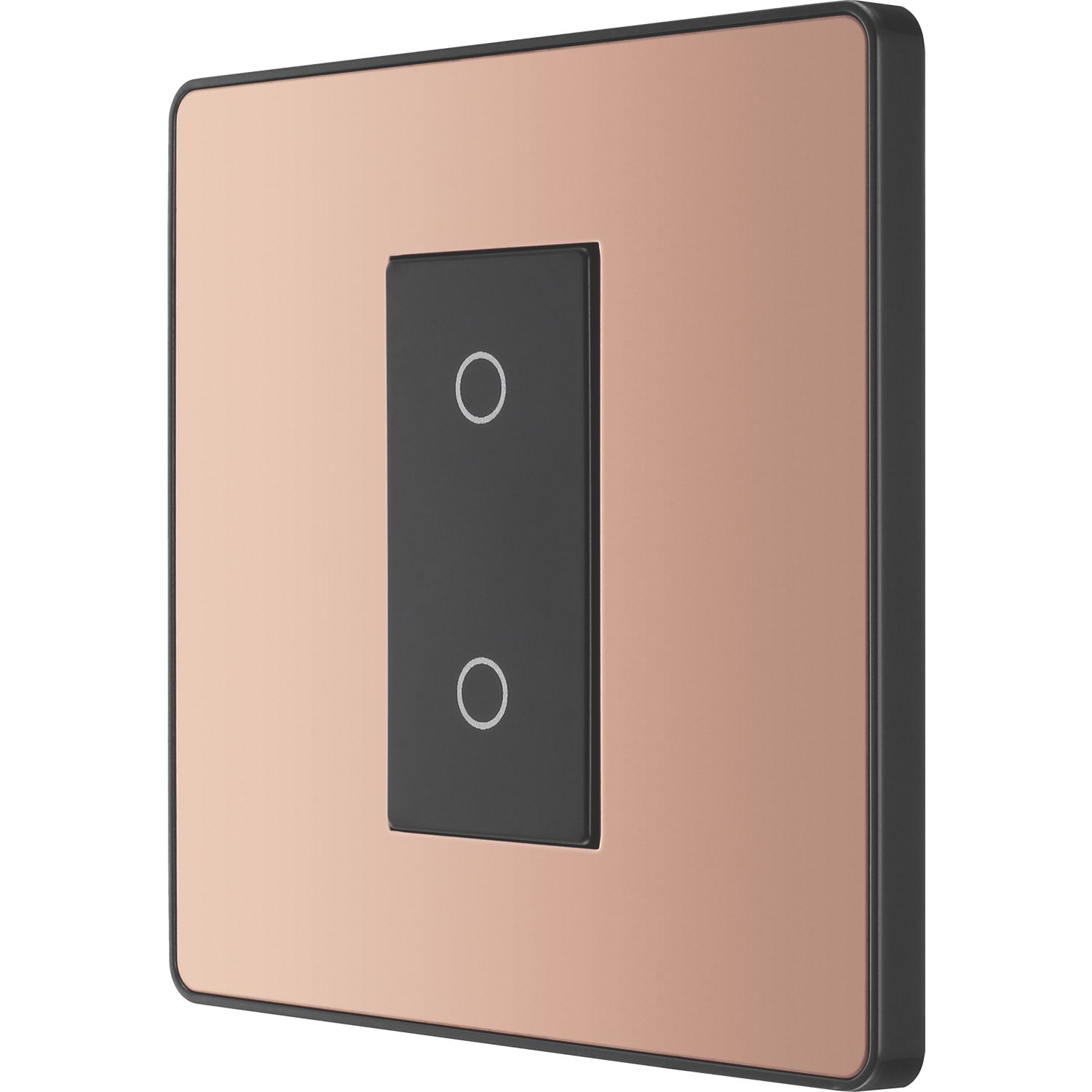 British General Evolve 1-Gang 2-Way LED Single Master Trailing Edge Touch Dimmer Switch Copper with Black Inserts (427PY)