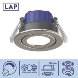 LAP Chaac Tilt  Fire Rated LED Downlight Brushed Nickel 5.5W 600lm