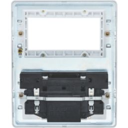 Knightsbridge SFR994MW 13A 2-Gang DP Combination Plate + 4.0A 18W 2-Outlet Type A & C USB Charger Matt White with White Inserts