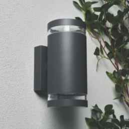 Zink Lens Outdoor Up and Down Wall Light Anthracite
