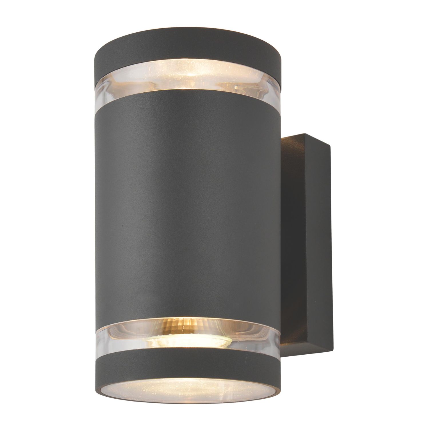 Zink Lens Outdoor Up and Down Wall Light Anthracite (427VH)