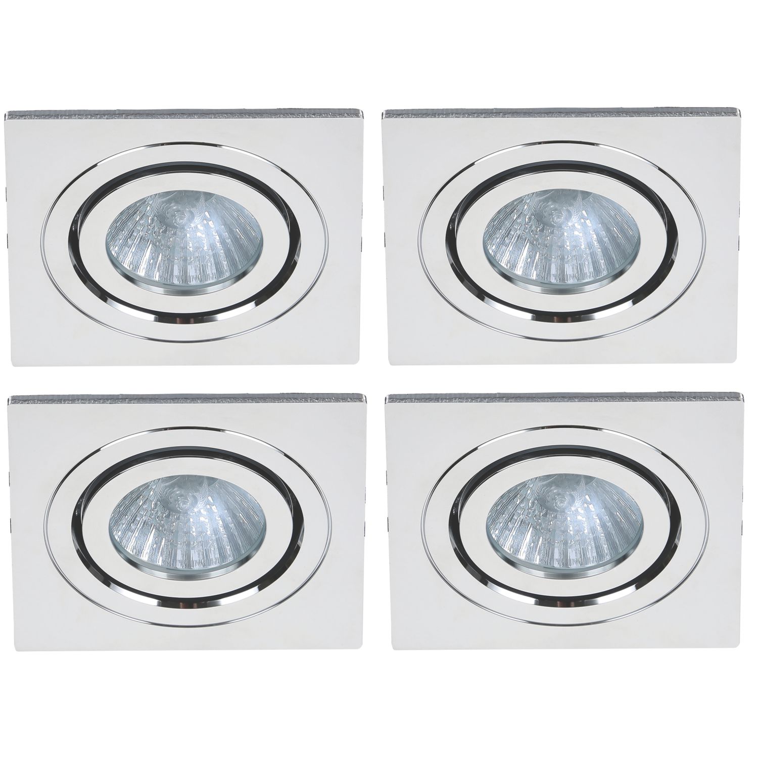 Spa Cali Adjustable Square Downlights Chrome 4 Pack (427VJ)