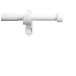 Rothley Matt White Extendable Curtain Pole with Stud Finials 28mm x 125-216cm