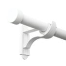 Rothley Matt White Extendable Curtain Pole with Stud Finials 28mm x 125-216cm