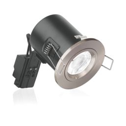 Enlite EFD Fixed  Fire Rated LED Downlight Satin Nickel 5W 500lm