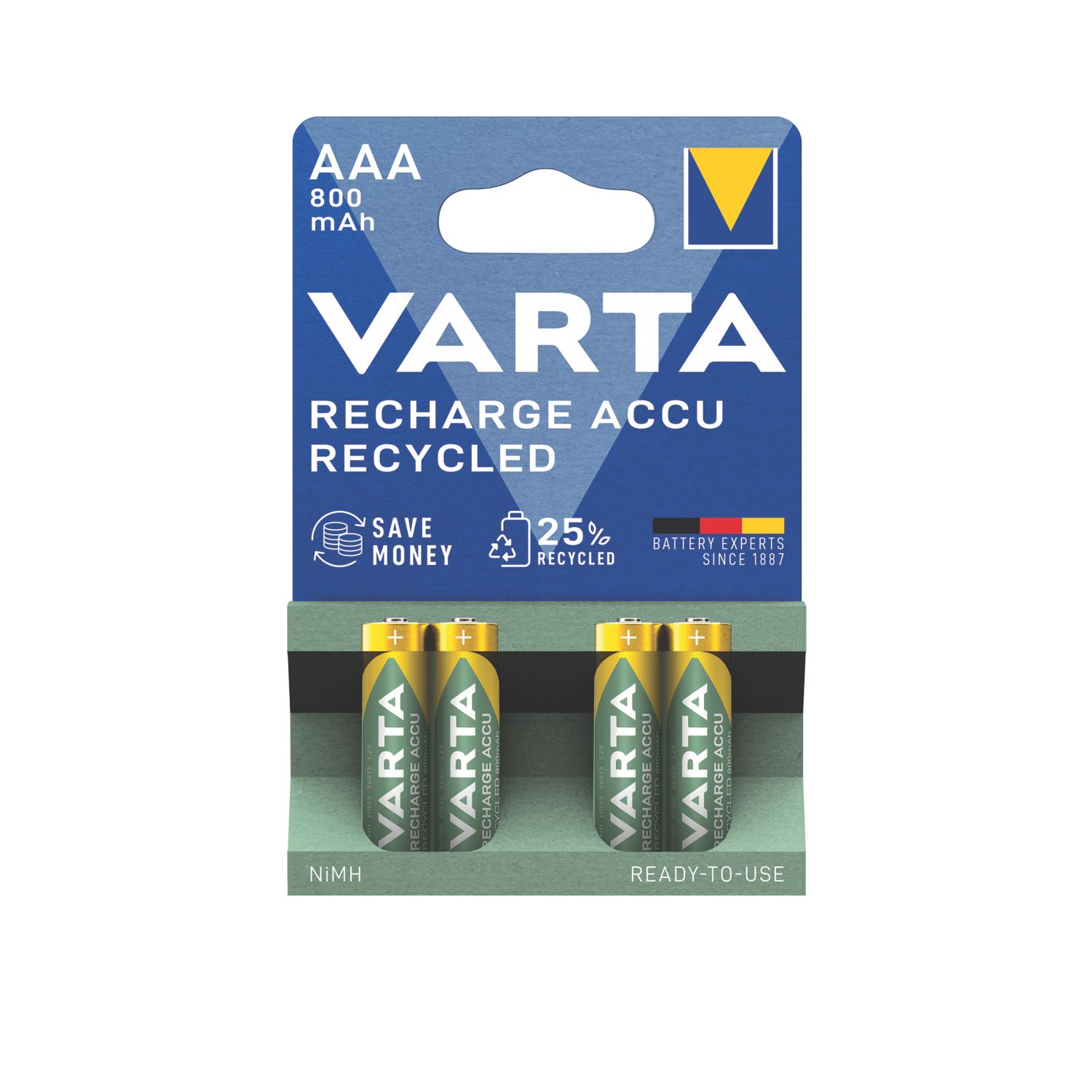 Varta Rechargeable AAA 1.2V Ni-MH Batteries 4 Pack (428AC)