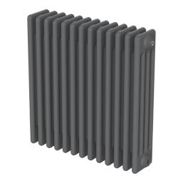 Flomasta 600mm x 605mm 3386BTU Anthracite Horizontal 4 Column Radiator